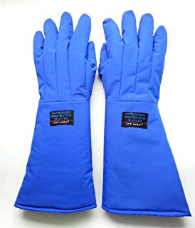 Blue liquid-resistant cryogen gloves