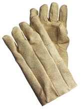 A pair of bulky gloves made of woven cotton
